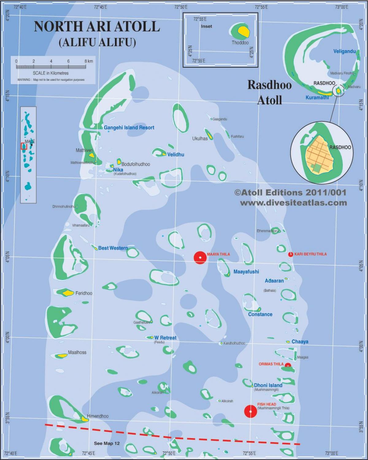 ನಕ್ಷೆ ಅರಿ atoll ಮಾಲ್ಡೀವ್ಸ್